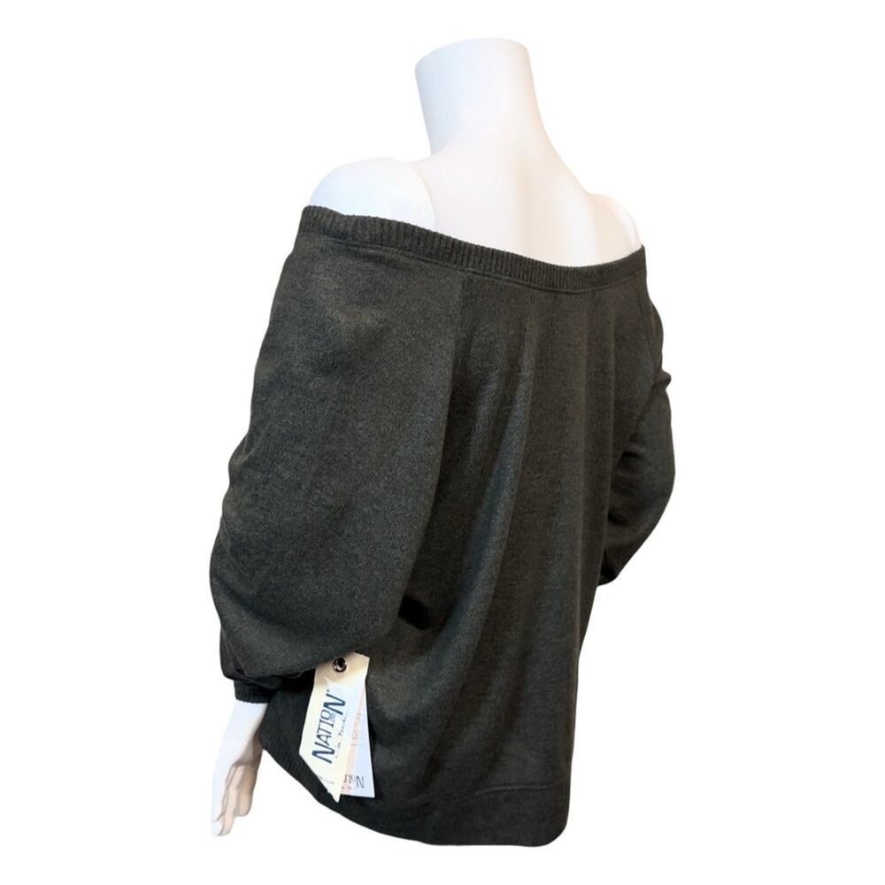 #T70 Nation LTD Raglan Off the Shoulder Sweater SZ M $98 - Picture 8 of 14